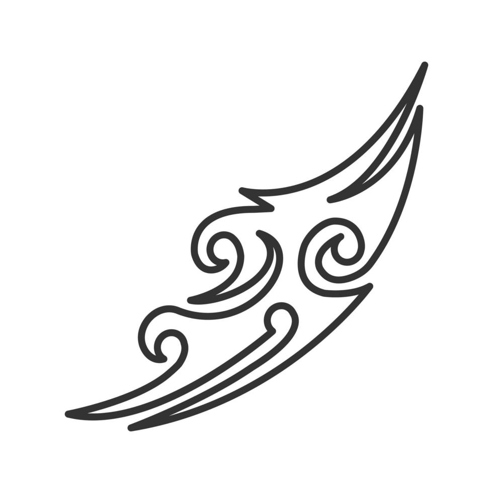 Tattoo image linear icon. Thin line illustration. Tattoo sketch. Contour symbol. Vector isolated outline drawing