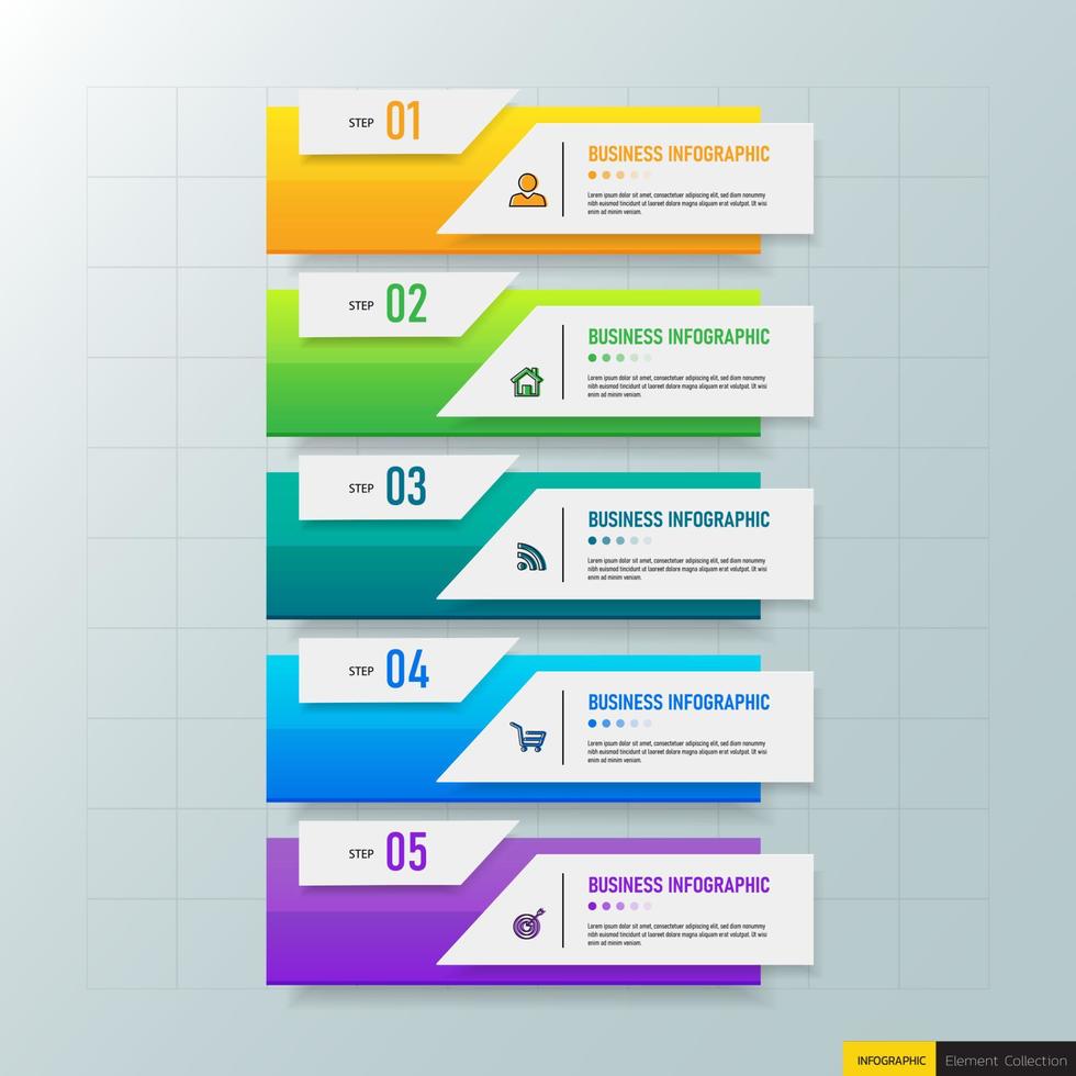 Process infographic template vector