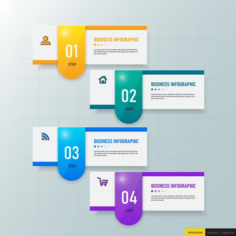 Process infographic template vector