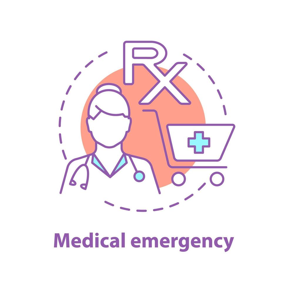 Pharmacy concept icon. Medicine idea thin line illustration. Medical emergency. Vector isolated outline drawing