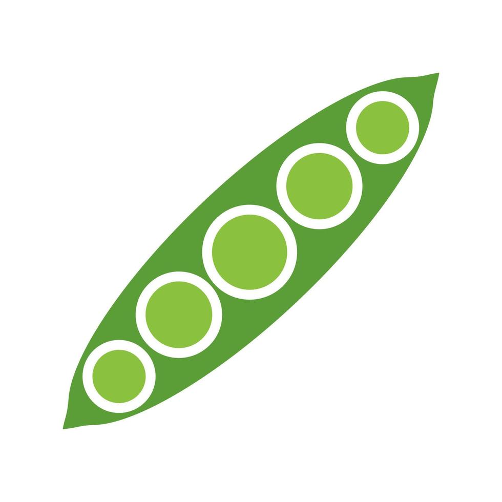 Pea pod glyph color icon. Silhouette symbol on white background with no outline. Negative space. Vector illustration