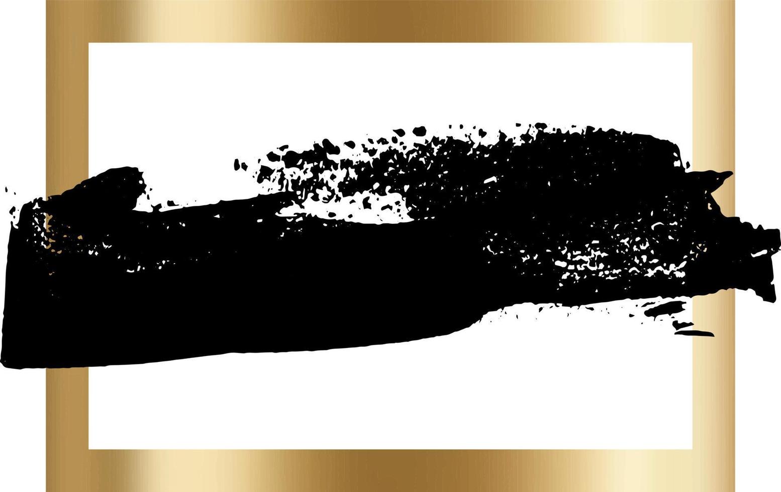 Splatter Paint Texture in a gold frame vector background . Distress Grunge background . Scratch, Grain, Noise rectangle stamp . Black Spray Blot of Ink. Place illustration Over any Object to Create