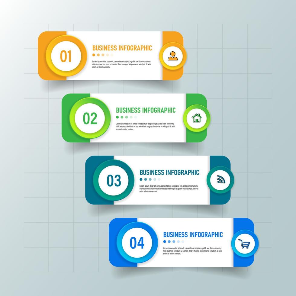 Process infographic template vector