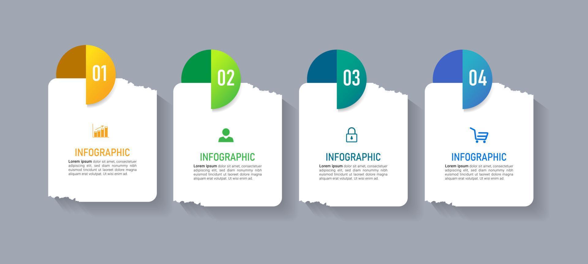 Creative infographic four options template vector