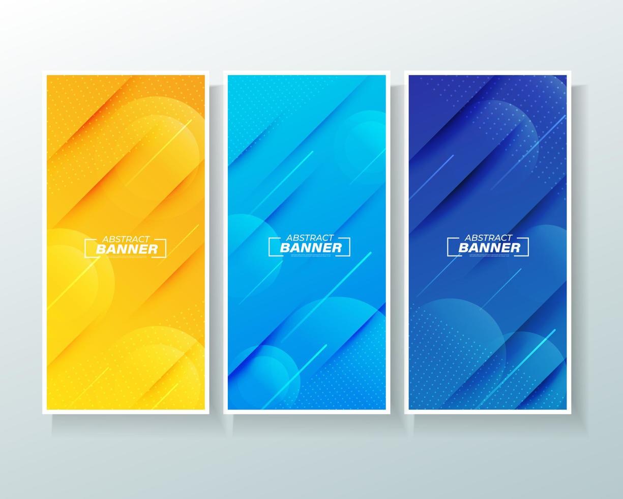 Modern abstract background vertical banner set. vector