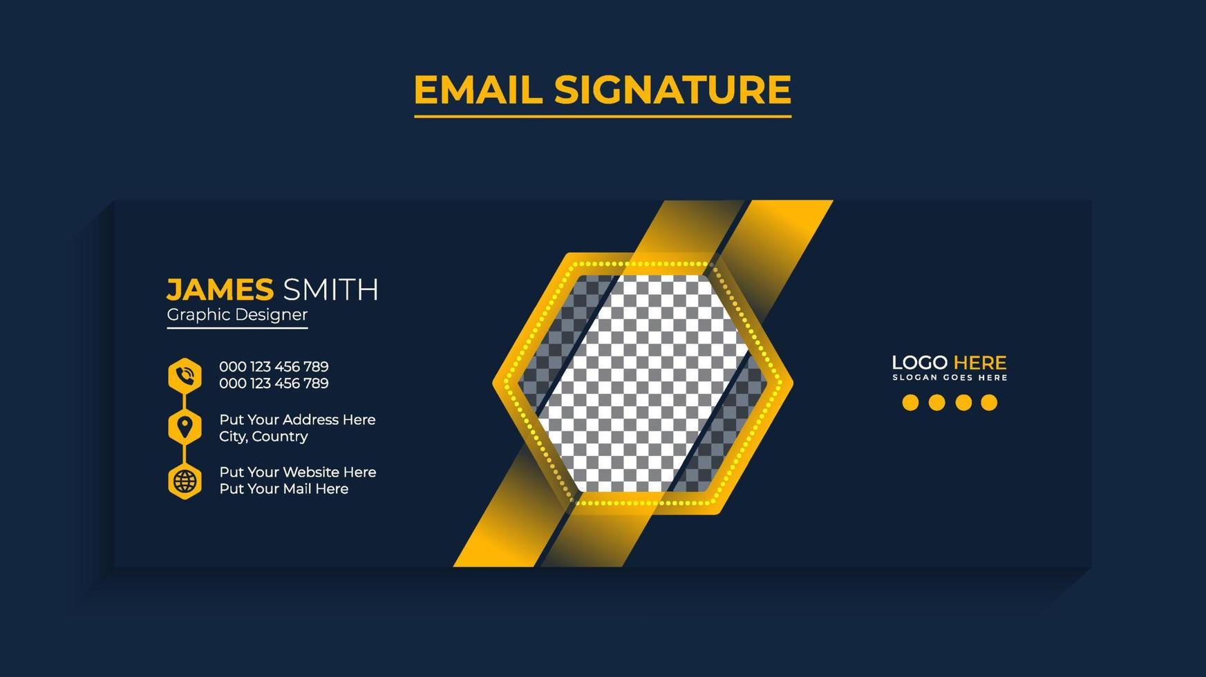 Professional modern Email signature or email footer Template design Pro Download vector