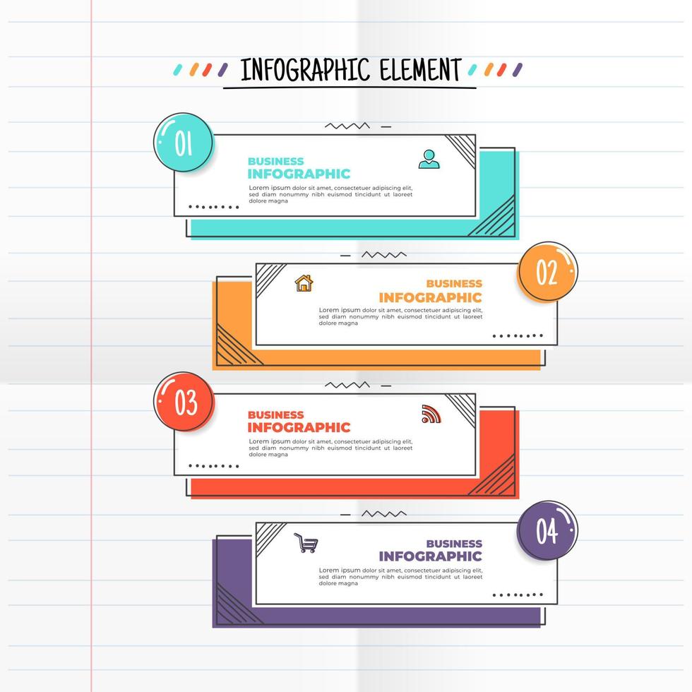 Thin line infographic template vector