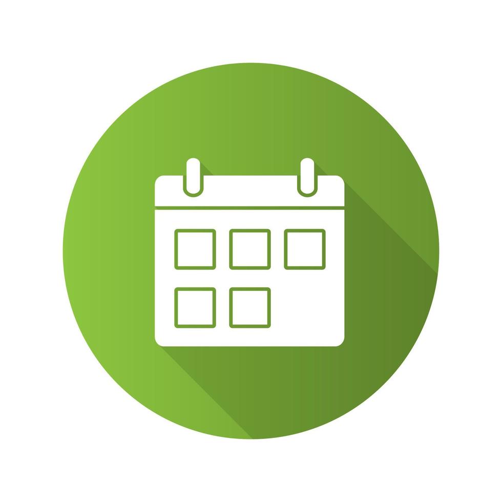 Calendar Flat Design Long Shadow Glyph Icon Date Range Schedule Vector Silhouette Illustration Vector Art At Vecteezy
