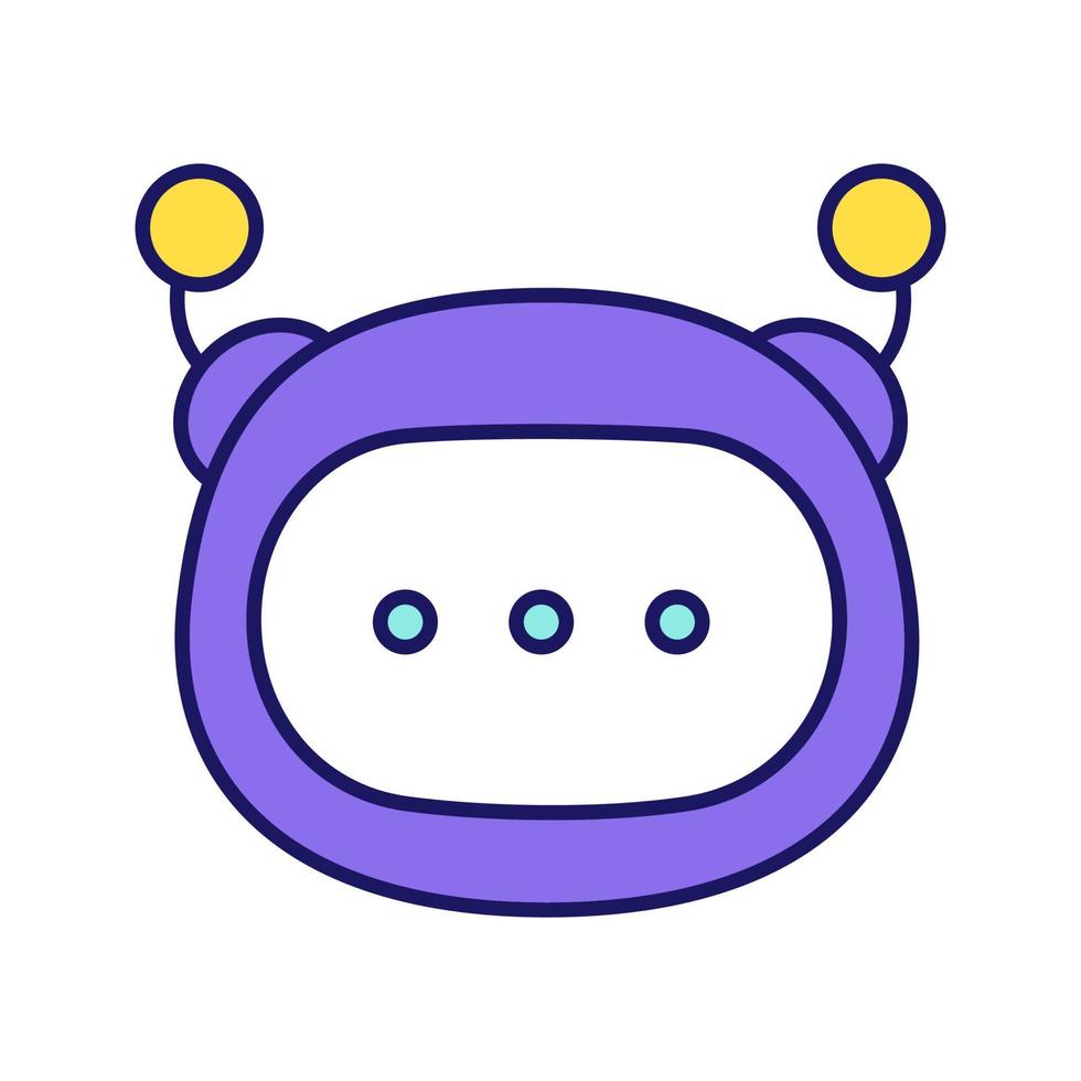 Chatbot message color icon. Chat bot. Artificial conversational entity. Virtual assistant. Digital support service. Artificial intelligence. Isolated vector illustration