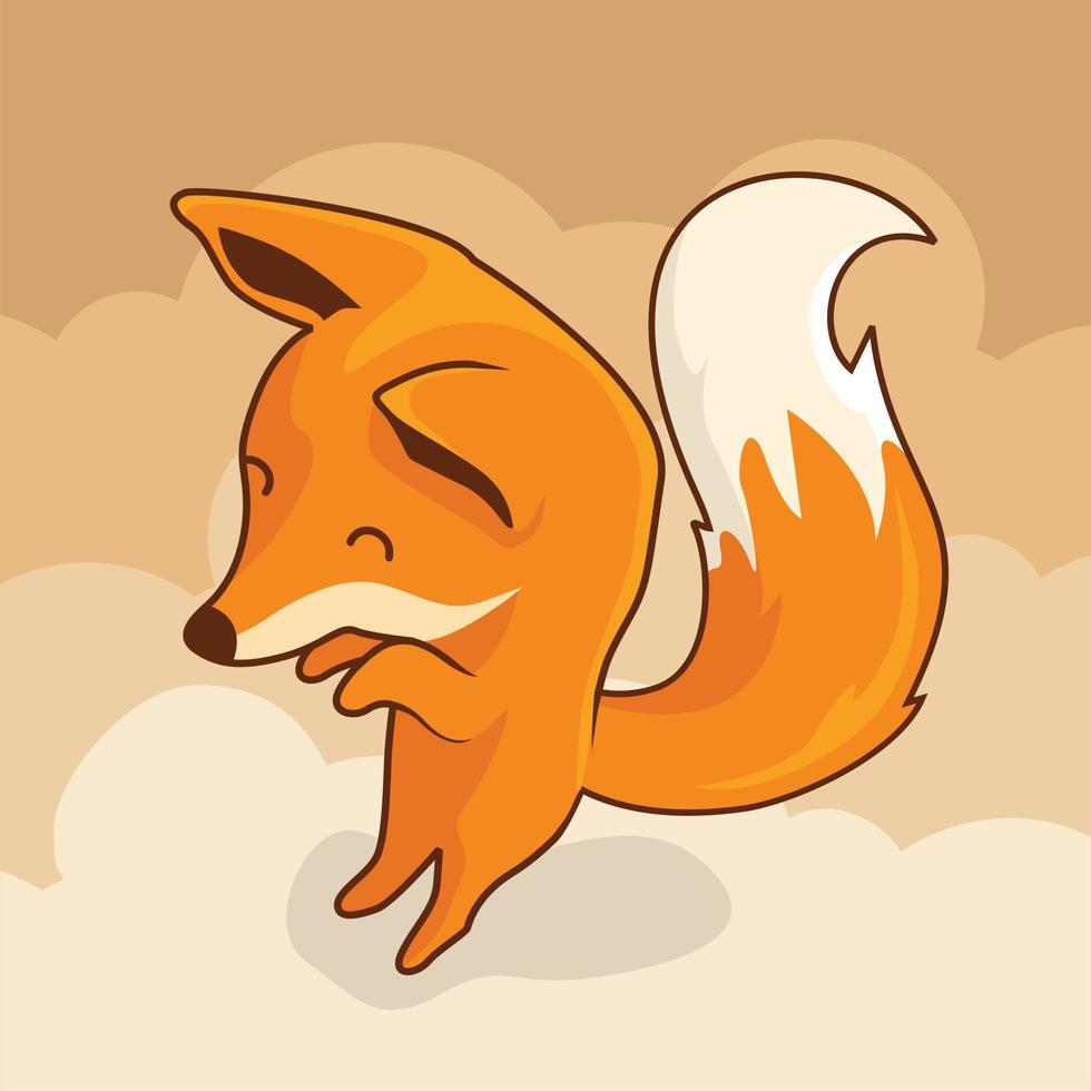 Fox Cartoon Cute Animals Isolated vector