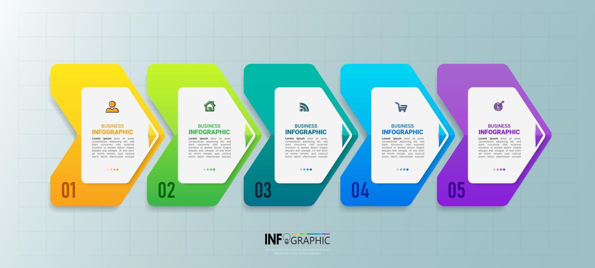 plantilla de infografía de proceso vector