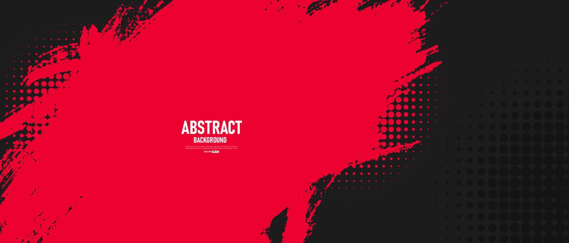 Black and red abstract grunge background with halftone style vector