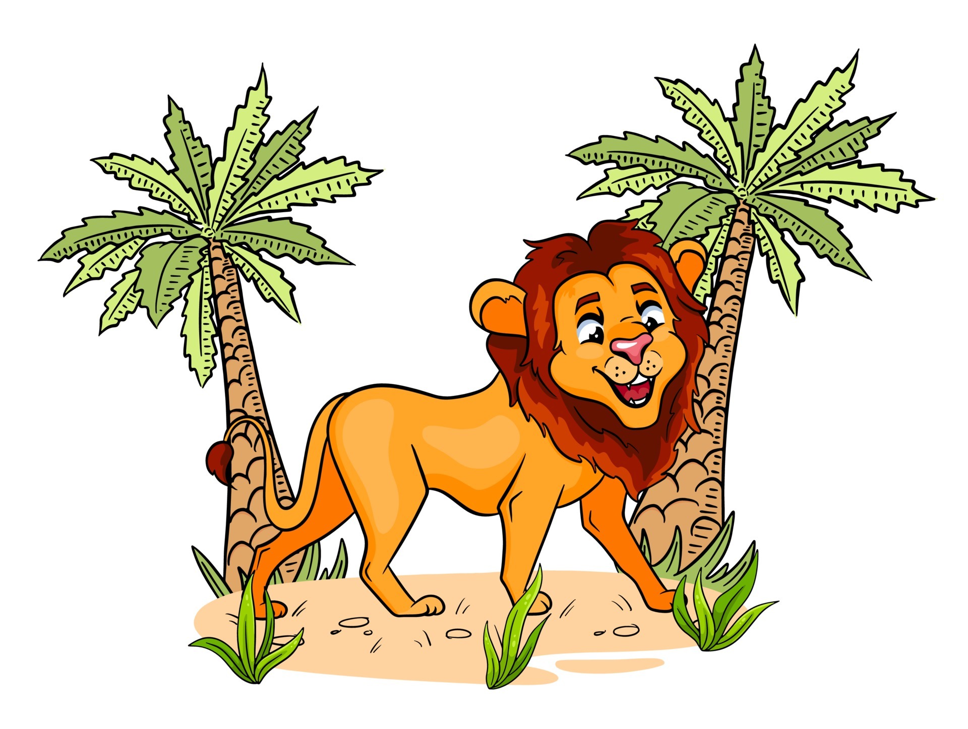 Animal character funny lion in cartoon style. Children's illustration.  4226687 Vector Art at Vecteezy