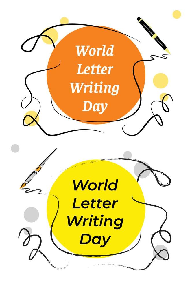 Literacy, world writing day, writing letter day vector