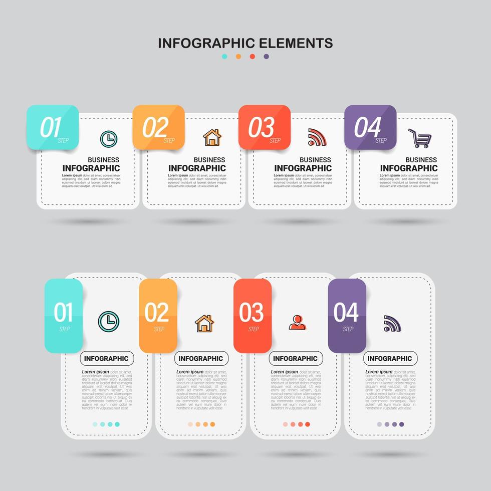 Business process infographic template vector