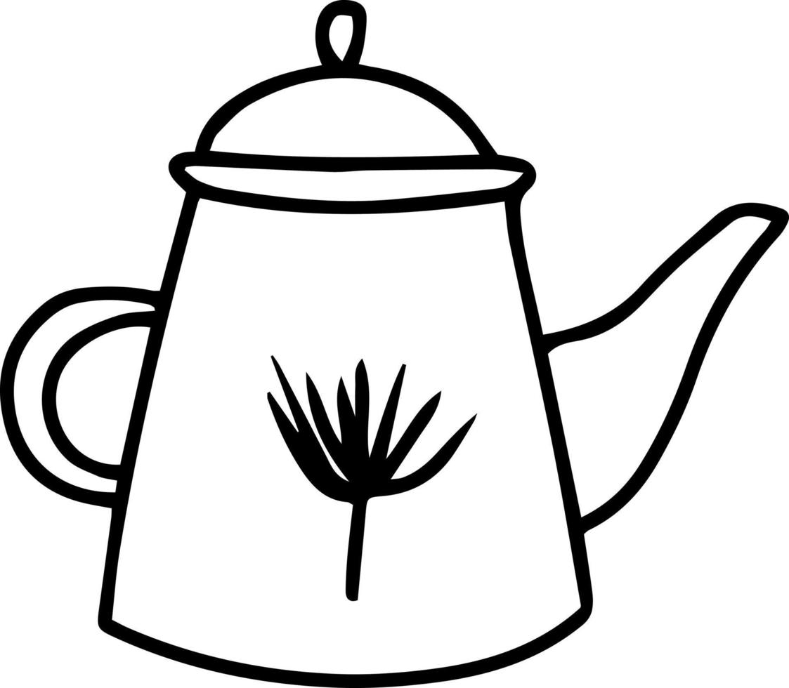 teapot with a heart . Vector isolated tea couple