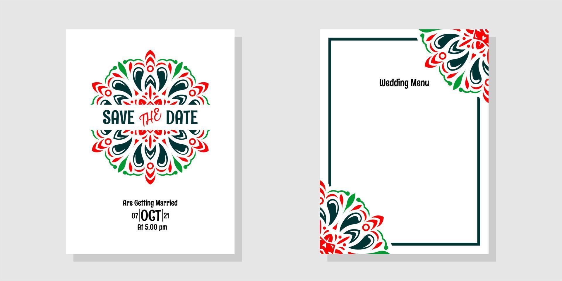 set of wedding invitation with beautiful colours, File EPS. vector