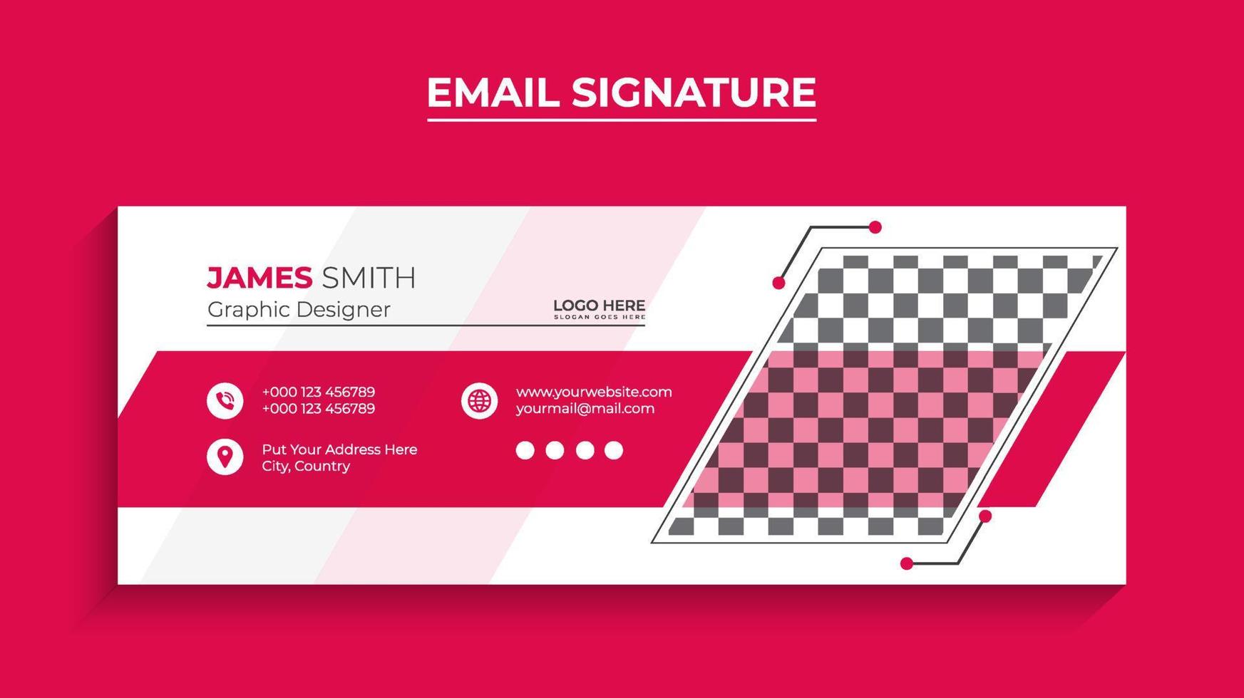 Firma de correo electrónico moderna profesional o diseño de plantilla de pie de página de correo electrónico descarga profesional vector