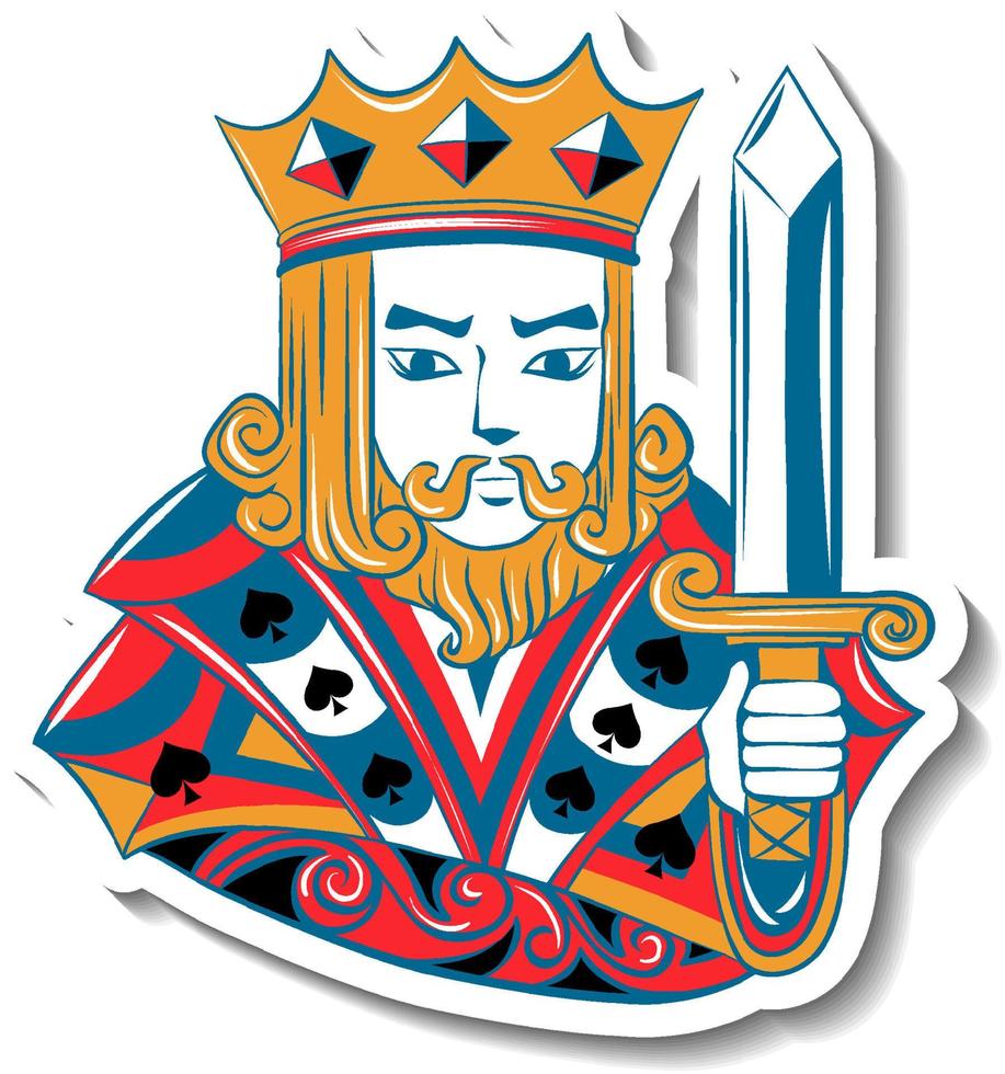 King playing card character sticker vector