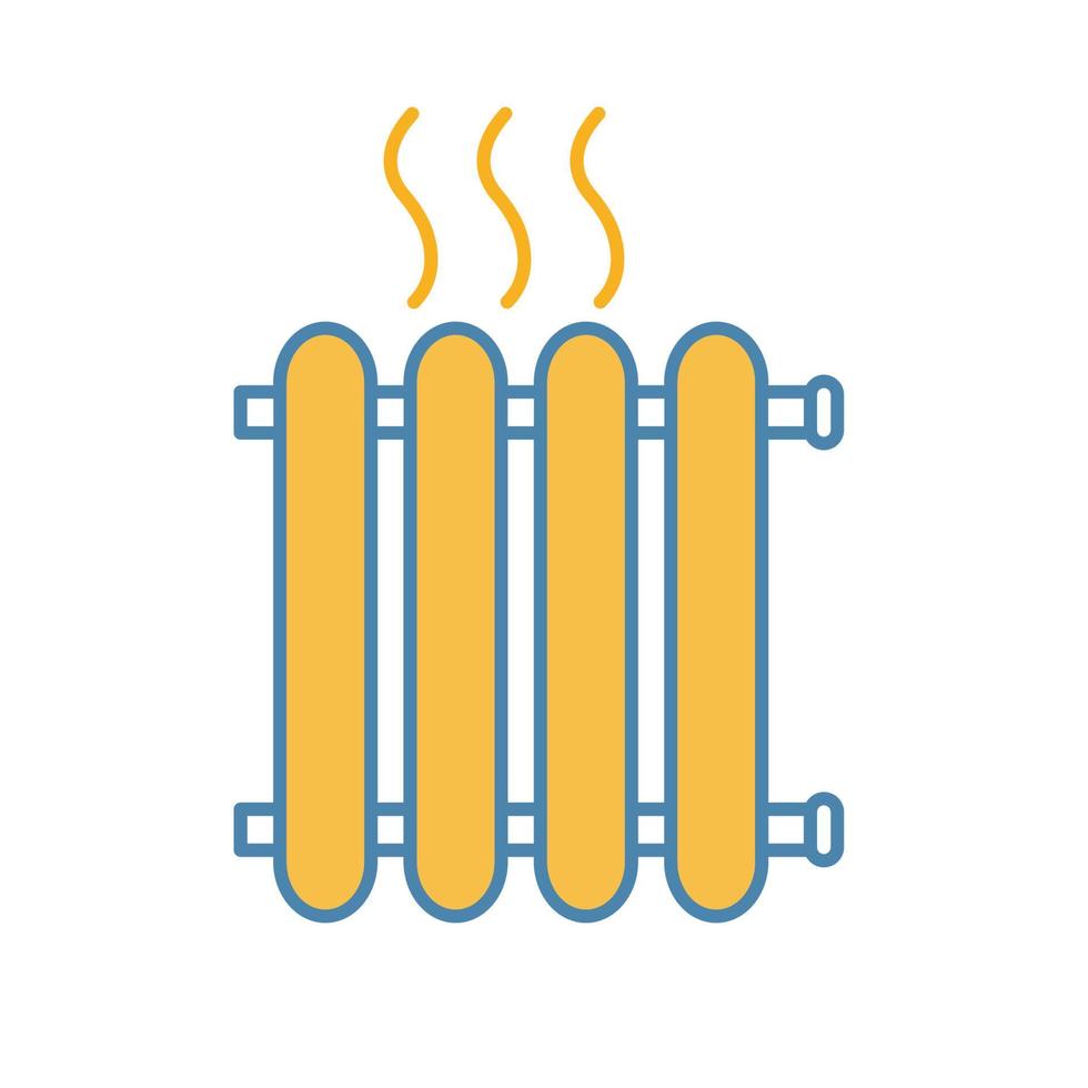 Radiator color icon. Heating battery. Heater. Isolated vector illustration