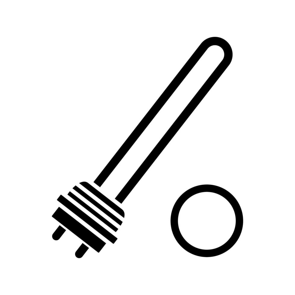 Water heater element glyph icon. Silhouette symbol. Immersion heater. Electric heating element. Negative space. Vector isolated illustration