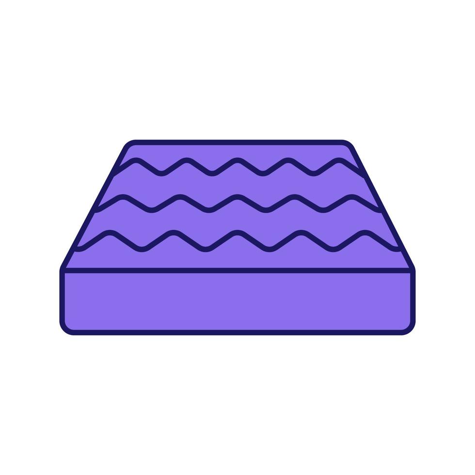 Orthopedic bed mattress color icon. Memory foam, latex, innerspring mattress. Bedding. Isolated vector illustration