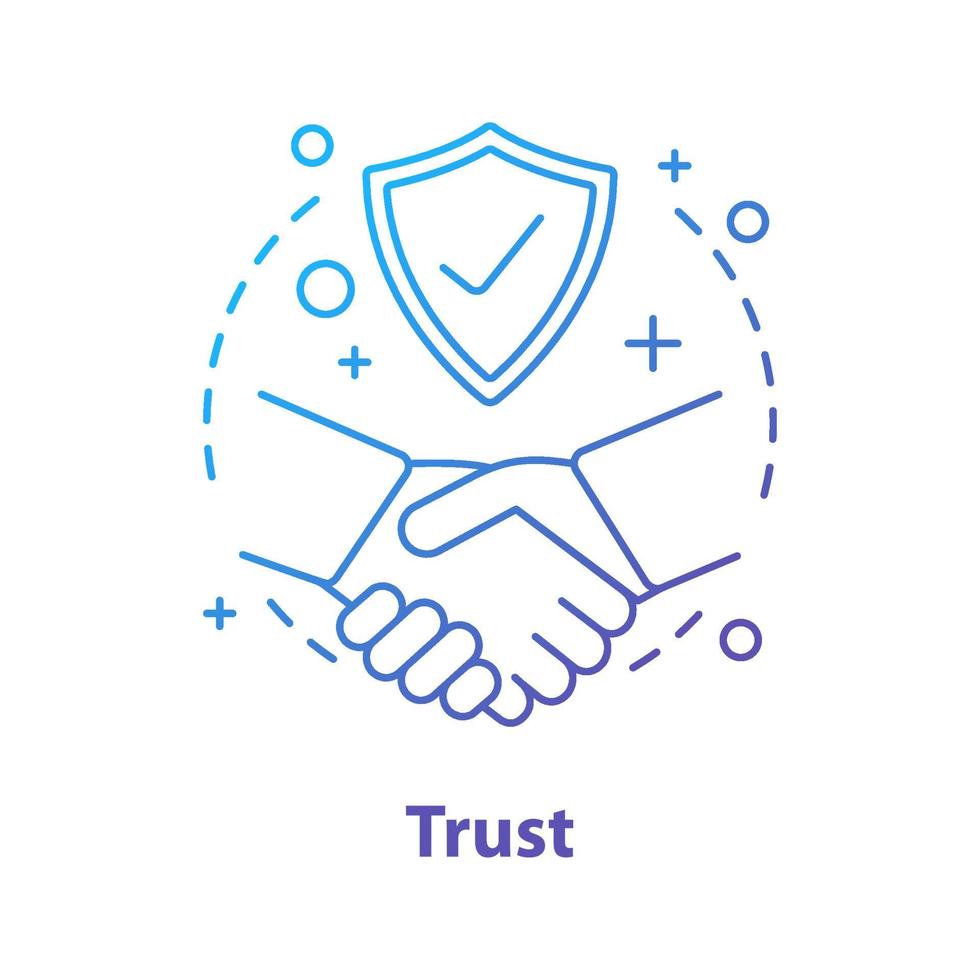 Trust concept icon. Defence, protection idea thin line illustration. Life insurance. Vector isolated outline drawing