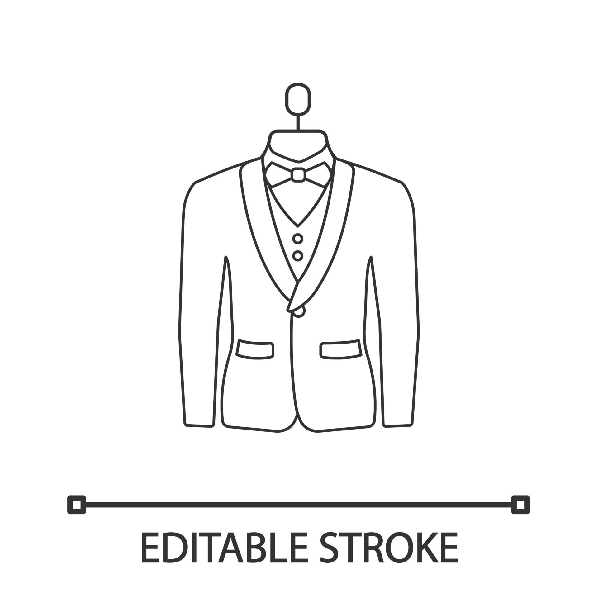Monochrome contour of the male formal jacket Vector Image