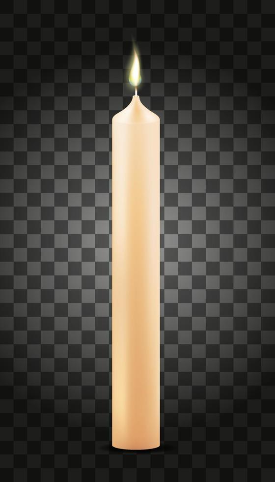 burning wax candle vector illustration isolated on transparent background