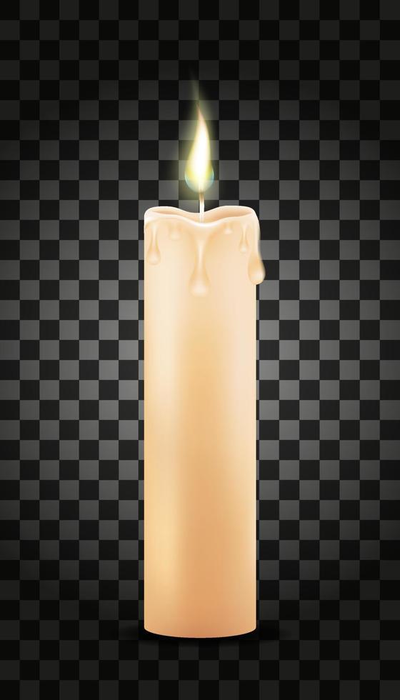 burning wax candle vector illustration isolated on transparent background