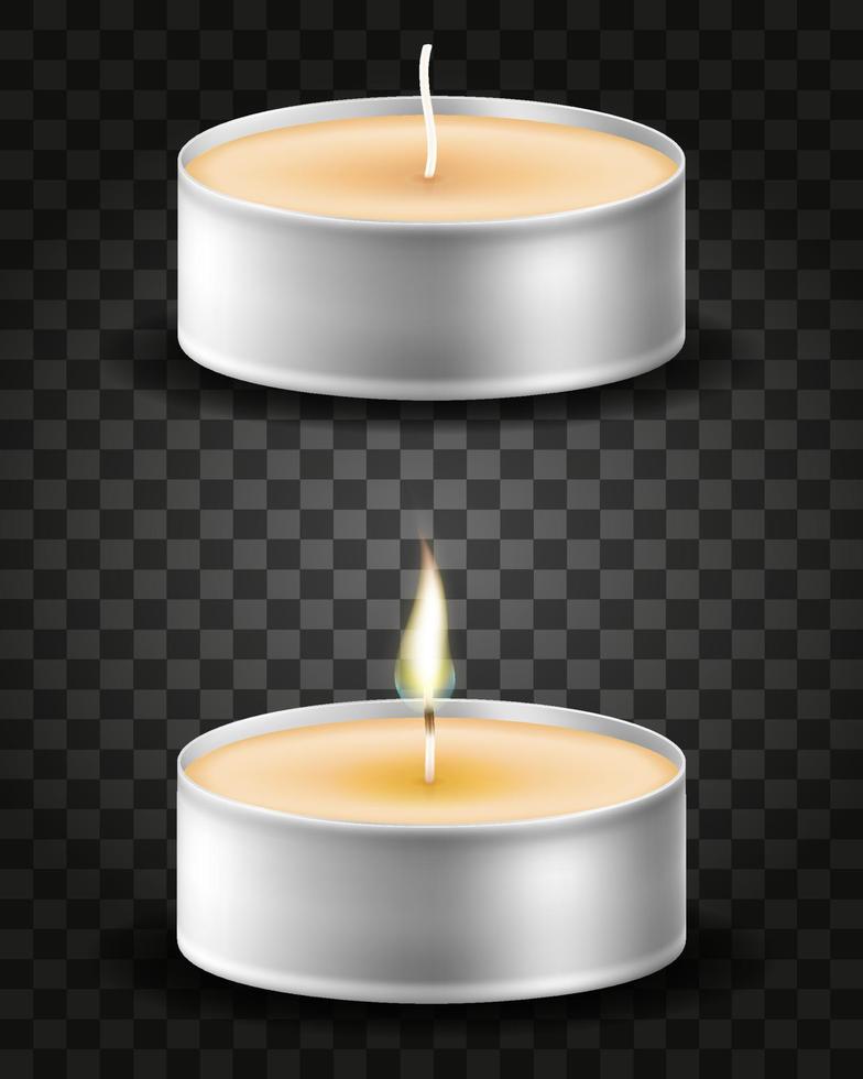 Burning candle wick isolated on transparent Vector Image