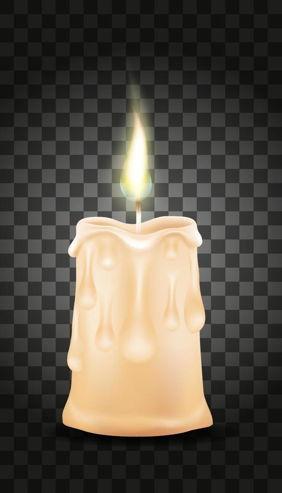 burning wax candle vector illustration isolated on transparent background