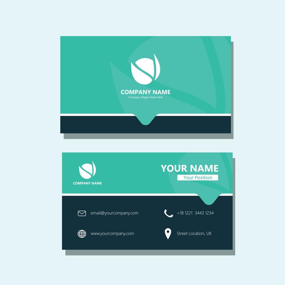 Mint business card template vector