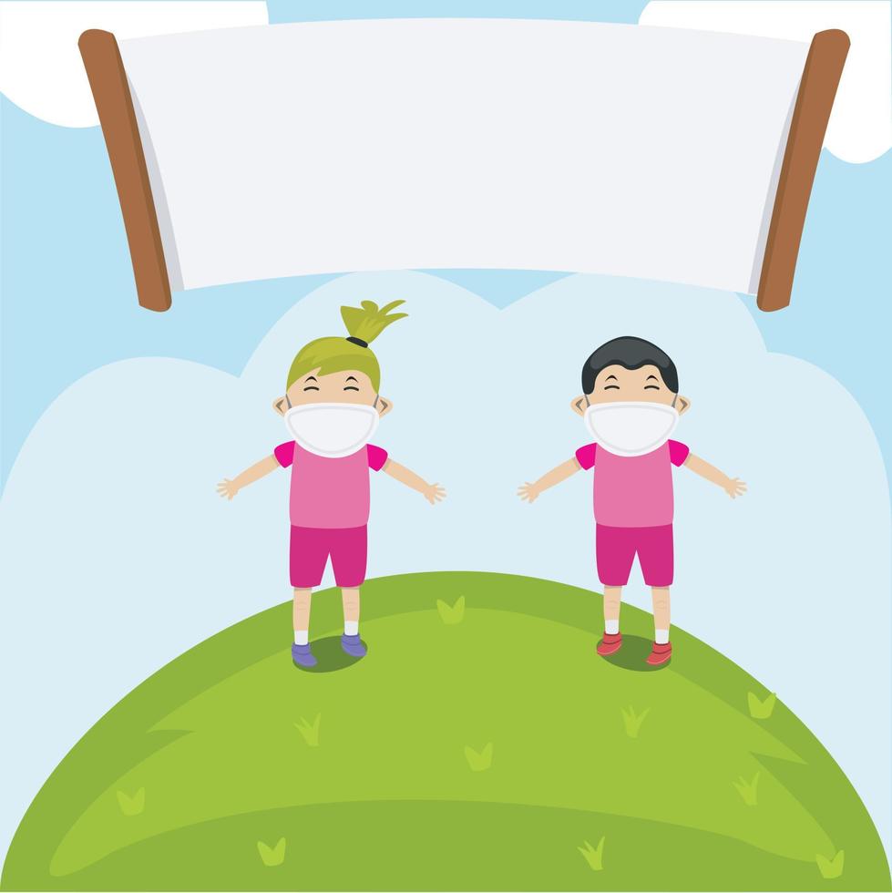Blank Banner, Student Come back School and Sky Background. vector