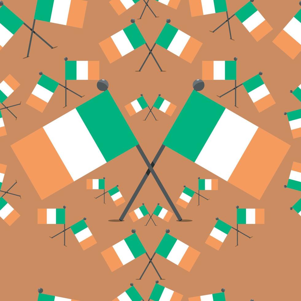 Vector Illustration of Pattern Ireland Flags