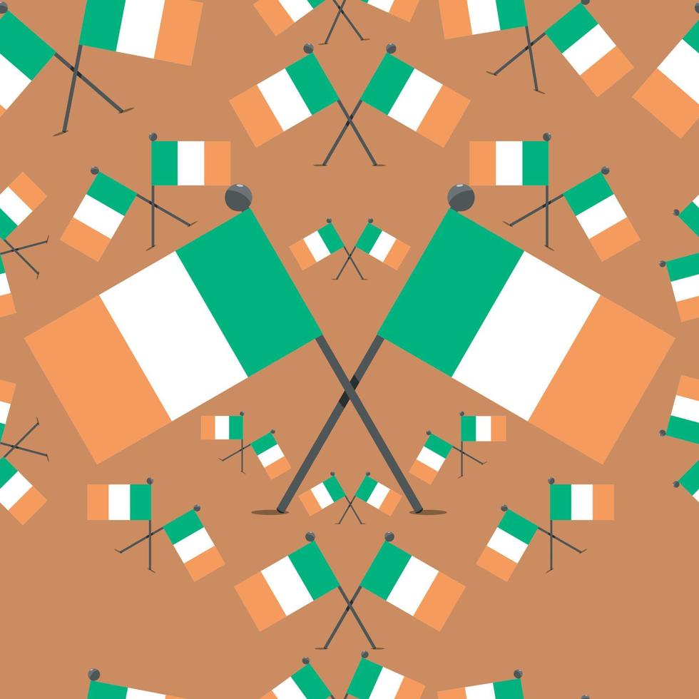 Ilustración de vector de patrón de banderas de Irlanda