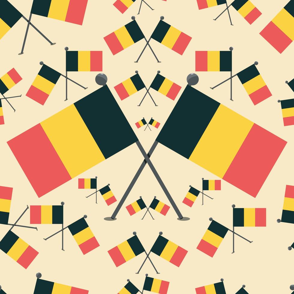 Vector Illustration of Pattern Belgium Flags