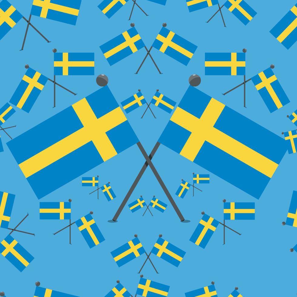 Vector Illustration of Pattern Sweden Flags