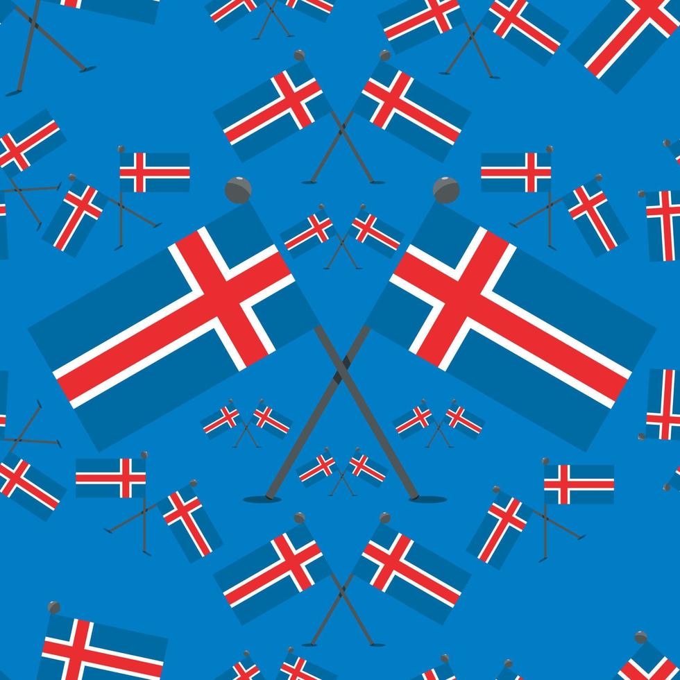 Vector Illustration of Pattern Iceland Flags