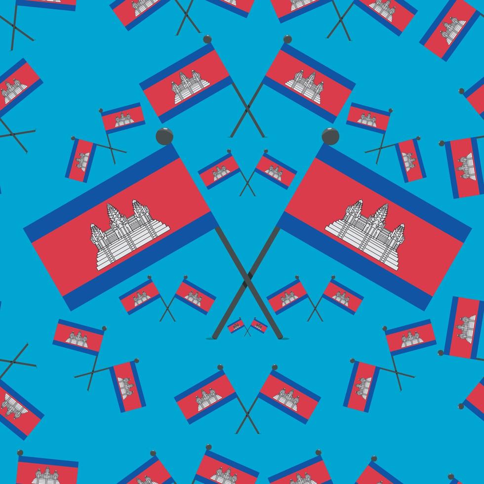 Vector Illustration of Pattern Kamboja Flags