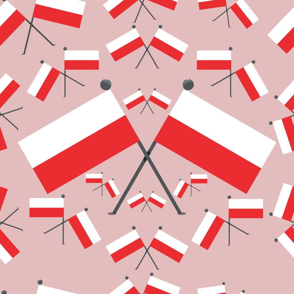 ilustración vectorial de patrón de banderas de polonia vector