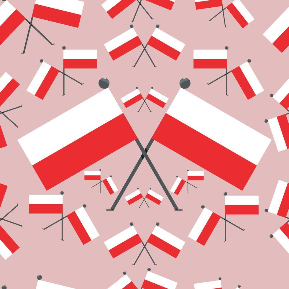 Vector Illustration of Pattern Poland Flags