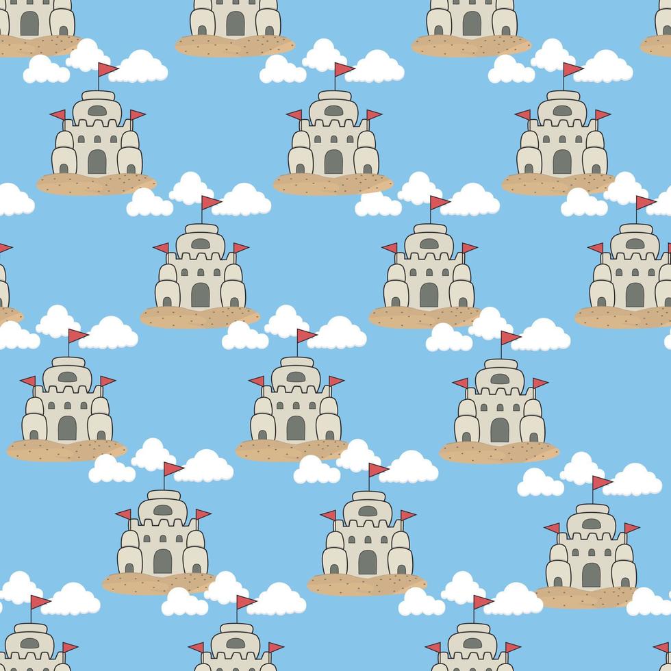 vector Illustration of Pattern Palace on Beach