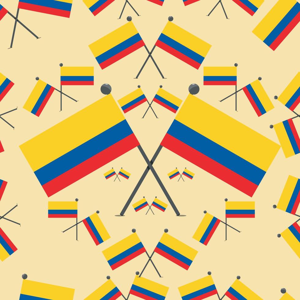 Vector Illustration of Colombia Pattern Flags