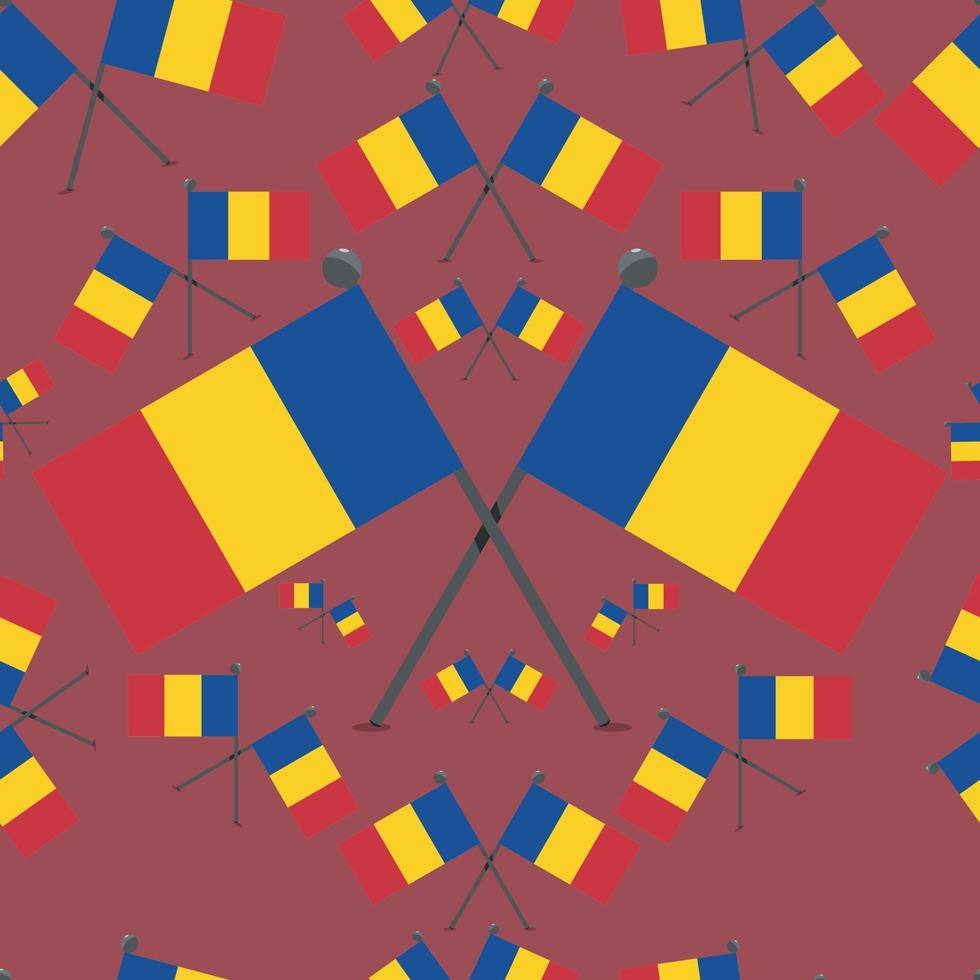 Vector Illustration of Pattern Romania Flags