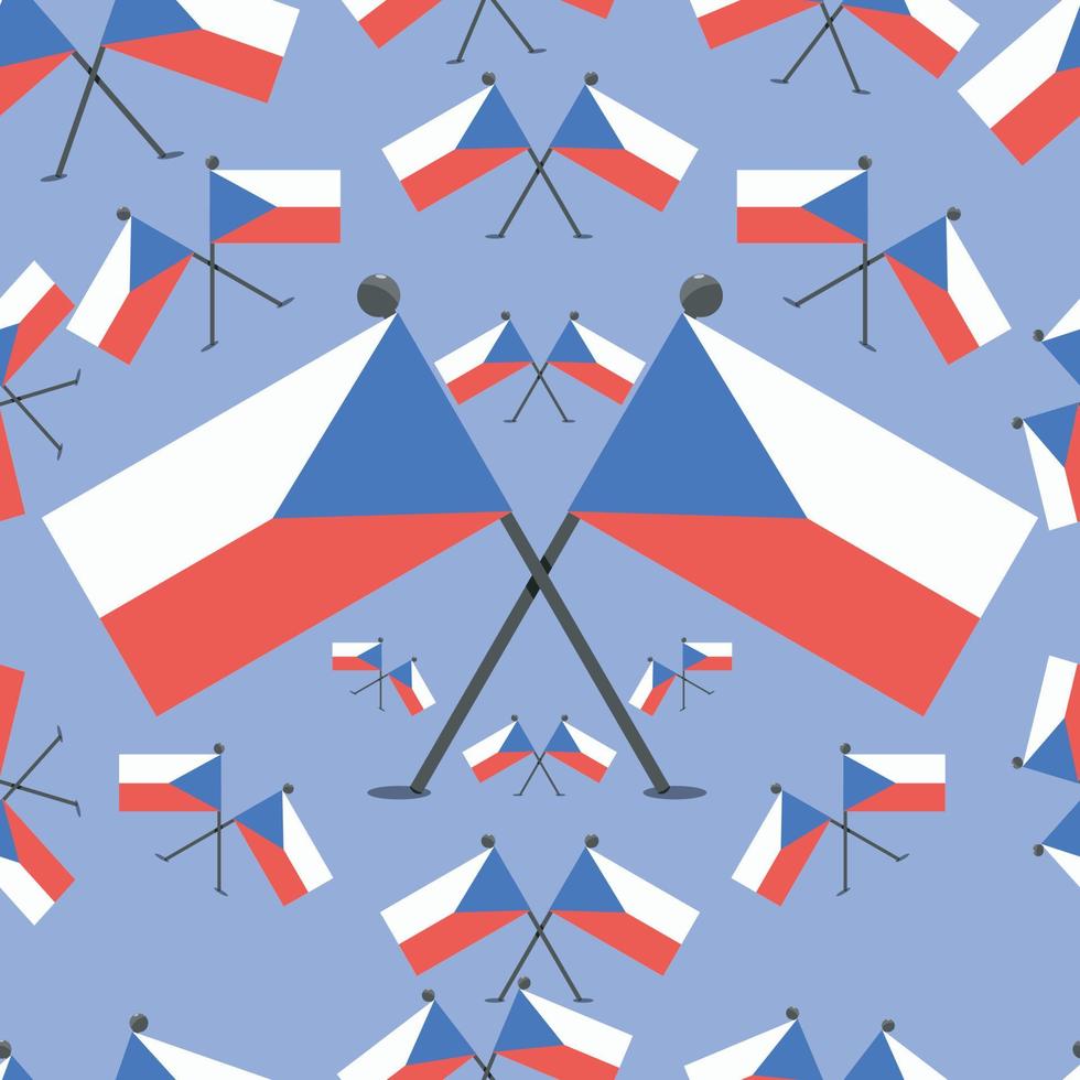 Vector Illustration of Pattern Czech Flags