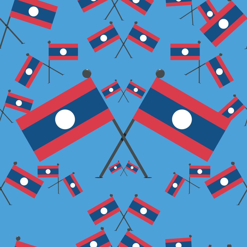 Vector Illustration of Laos Pattern Flags