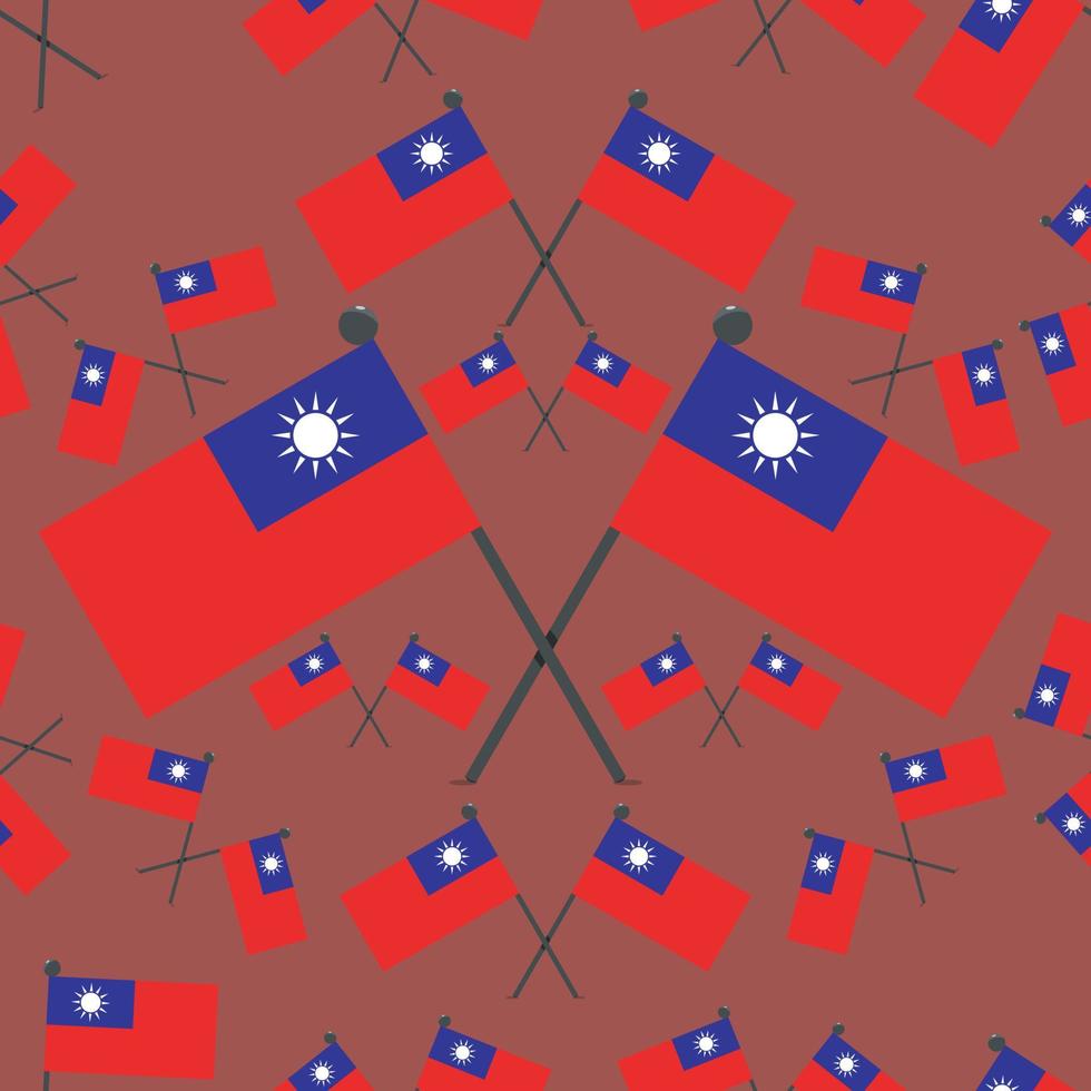 Vector Illustration of Pattern Taiwan Flags