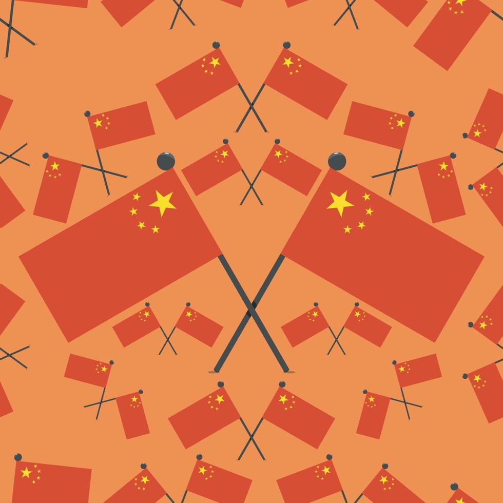 Vector Illustration of Pattern China Flags