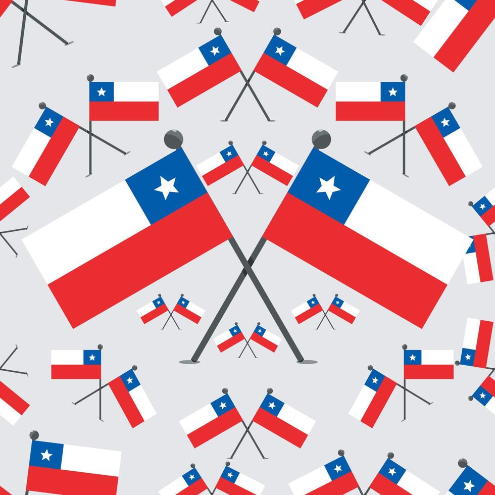 Vector Illustration of Pattern Chile Flags